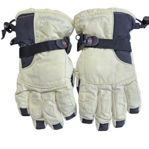 Hotfingers Ski Gloves Womens M Cream Black Insulated Winter Snowboarding Gear